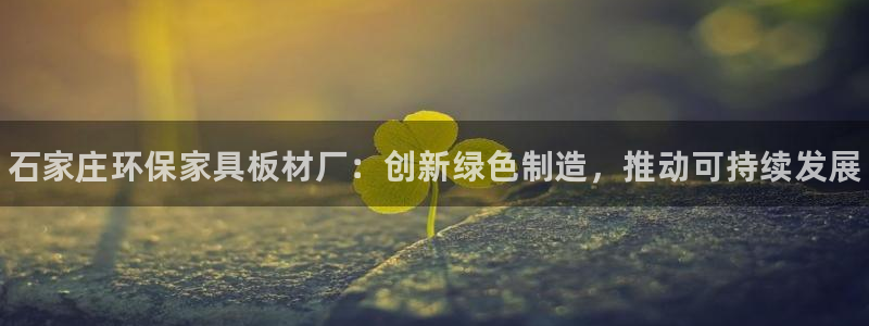 杏耀平台在哪里：石家庄环保家具板材厂：创新绿色制造，推动可持